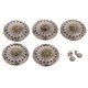 thumbnail image 4 of 5pcs botones florales redondos turquesa tornillo detrás para bolsa billetera silla de montar amarillo, 4 of 5