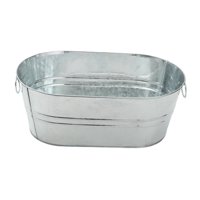 Magideal - Cubo De Hielo Ovalado Galvanizado, Contenedor De Almacenamiento Para Bebidas, Soporte Para Hielo Portátil, Bañera Para Cerveza, Bañera Para Enfriar Vi