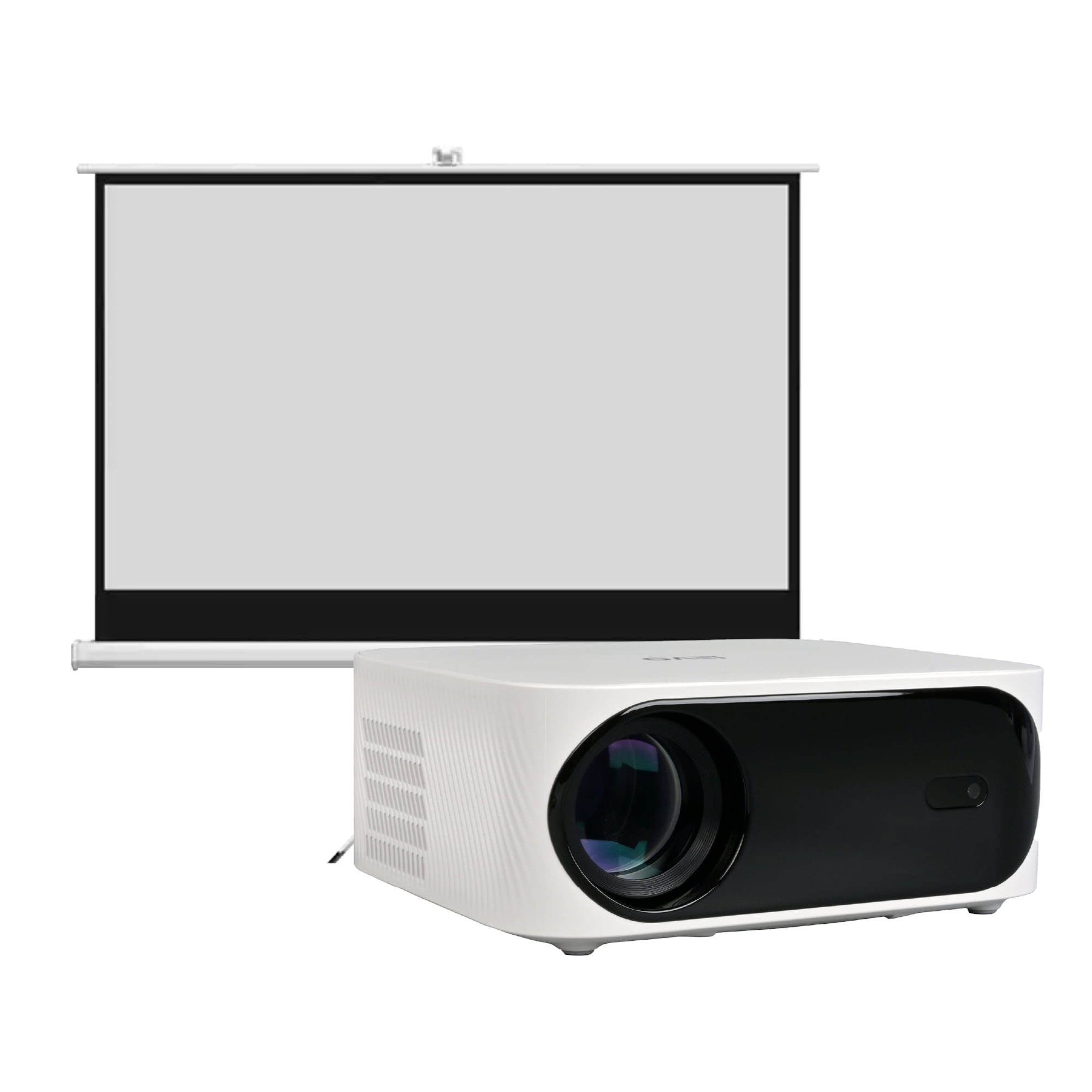 Proyector Portatil Smart Orion 12000lm + Telón 100" Levo