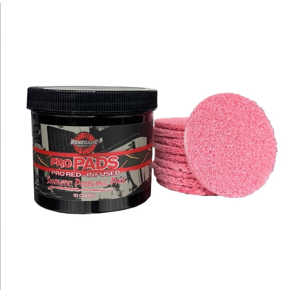 Almohadillas para pulir metal Renegade Pro Pads, paquete de 10, rojas