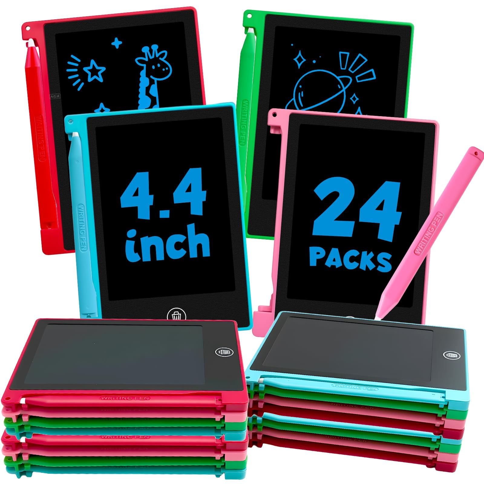 Tableta De Escritura Lcd Glochin Mini De 4,4 Pulgadas Para Niños (paquete De 24)