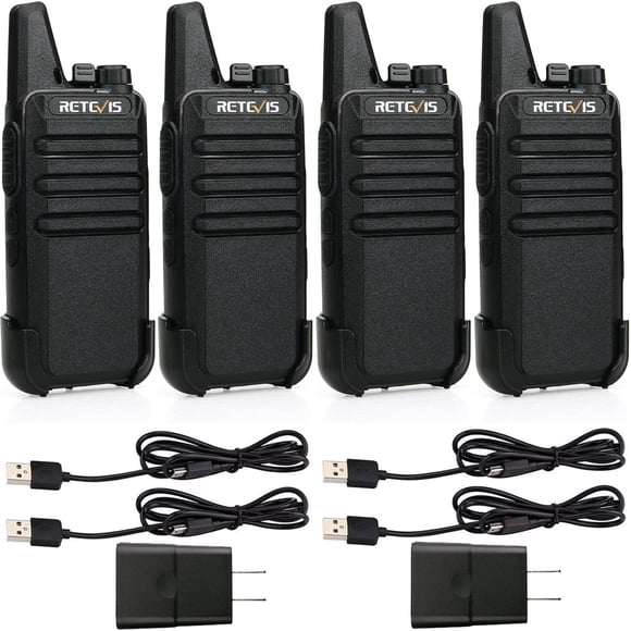 Radio bidireccional Retevis RT22 recargable de largo alcance, paquete de 4