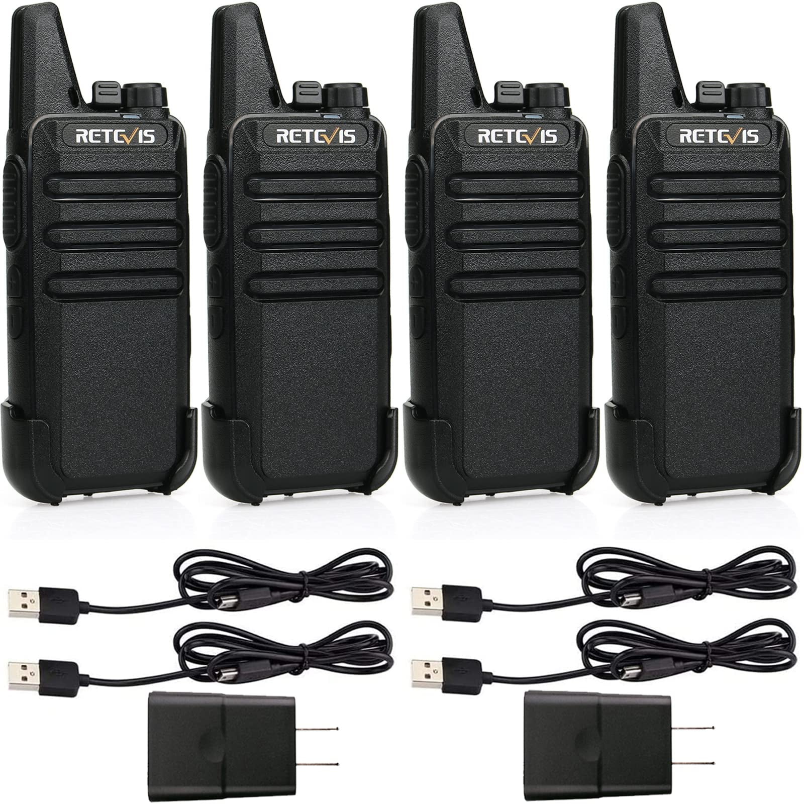 Radio Bidireccional Retevis Rt22 Recargable De Largo Alcance, Paquete De 4