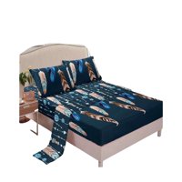 Genérico - Set De Sabanas 200 Hilos 2 Plazas Con Diseño S02