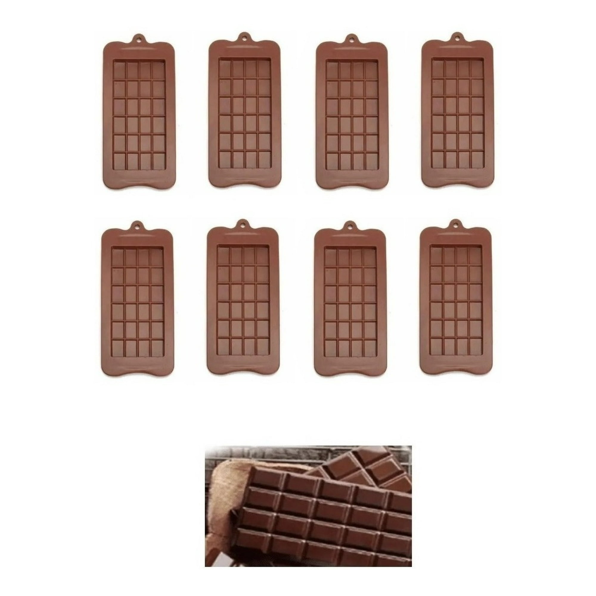 Genérico - Pack 8 Moldes De Chocolate Molde Barra De Chocolate Silicona