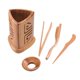 thumbnail image 3 of Juego De Té De Bambú Herramientas De Servicio De Té Gongfu Clásico Platillo De Madera Natural Peque?o B, 3 of 5