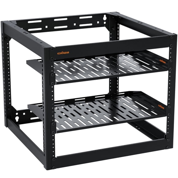 Network Rack ECHOGEAR 10U para montaje en pared con 2 estantes