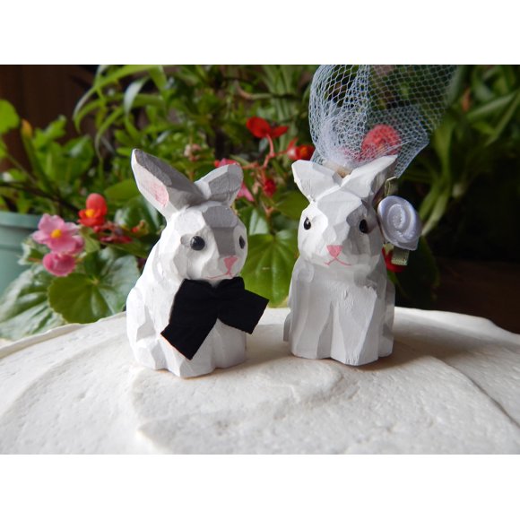 Adorno para Tarta Selsela 5 cm Conejo Novia y Novio