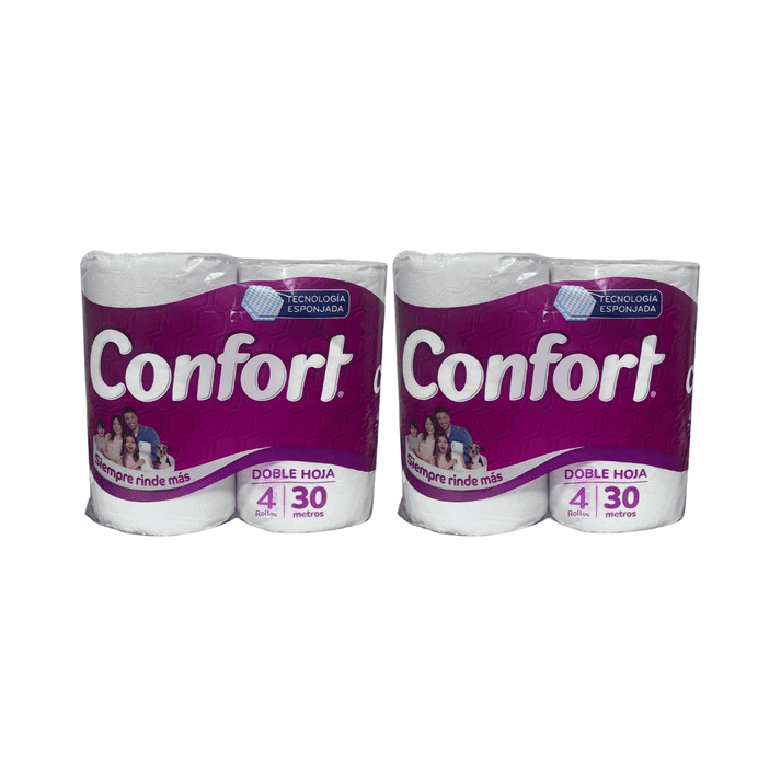 Pack 8 Rollos Papel Higiénico Confort Doble Hoja 30mts