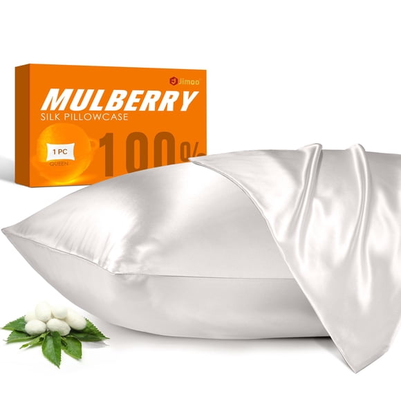 Funda De Almohada De Seda J Jimoo 100% Seda De Morera 22 Momme Ivory