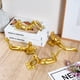 thumbnail image 3 of Gold Home Decor Thinker Reading Women Statue for Living Room, Estante moderno Decoraciones de acento, Figuras de colección de resina para escritorio de mesa de dormitorio de oficina, Oro, 3 of 3