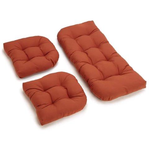 Juego De Cojines Blazing Needles Twill Settee Group, Spice, Juego De 3
