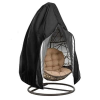 Xusx111 - Cubierta De La Silla Del Huevo Del Patio Impermeable De Lamillo Cubierta De La Silla Del Huevo Del Columpio Con Cremallera Y Hebilla Inferior Asiento Único Para Muebles De Exterior, Negro, (