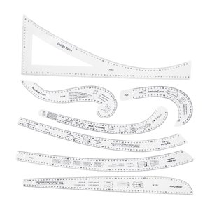 Magideal - Kit De Regla De Acrílica De 7 Piezas, Accesorios, Regla De Corte, Plantilla Para Manualidades De Ropa Multiusos, Regla Curva De Para