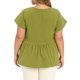 thumbnail image 3 of GRACE & GRANDEUR Blusas de Verano para Mujer de Talla Grande Babydoll Peplum con Frente Plisado, Manga con Volantes, Cuello Redondo, Fluidas, Casuales y Modernas 2X Verde Oliva, 3 of 6