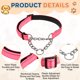 thumbnail image 3 of Collares de Cadena para Perros Uxcell, Collar para Perros sin Tirones Ajustable Reflectante de Nylon con Cadena de Acero Aleado, (L-24 Pulgadas, Rosa), 3 of 7