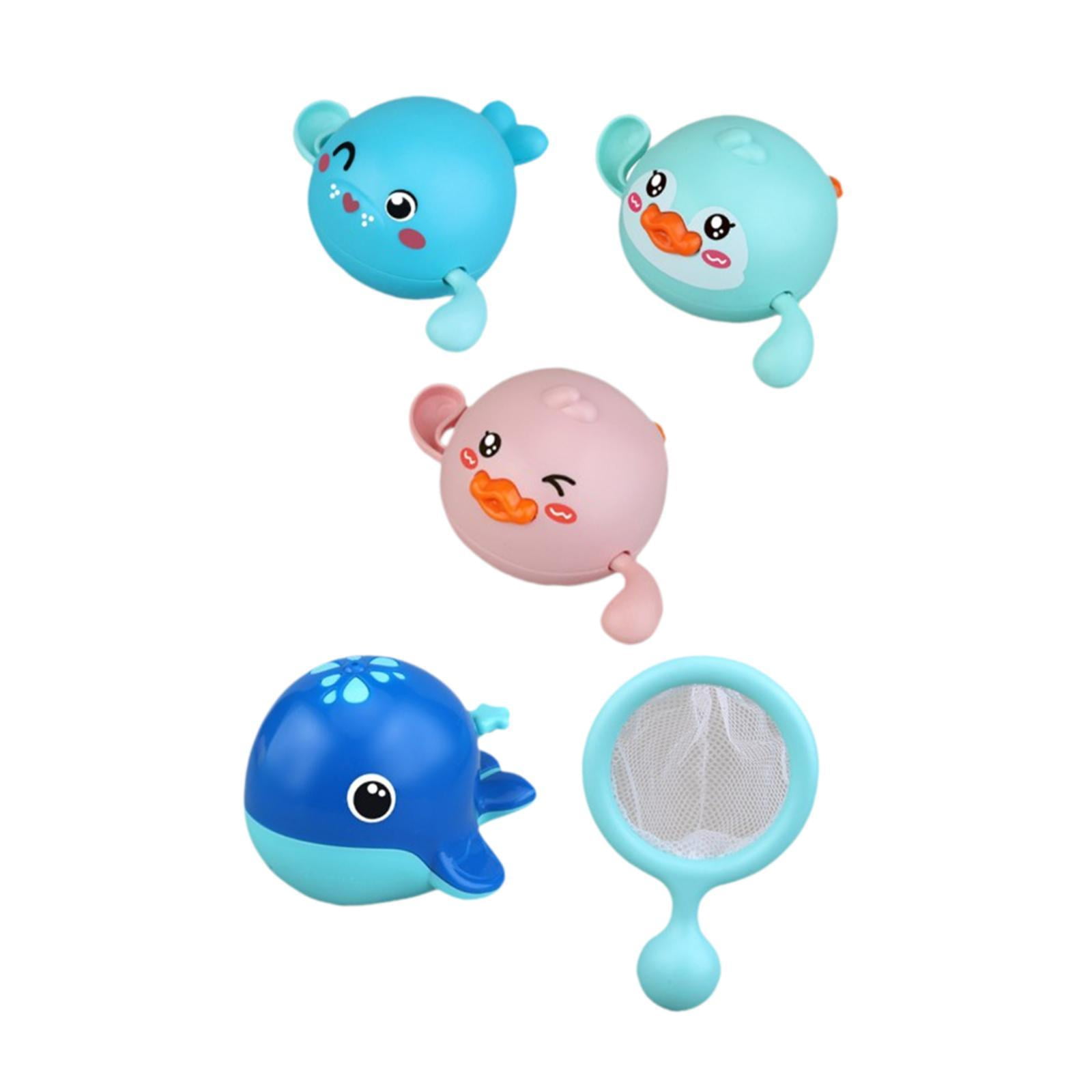 Magideal - 5 Piezas Juegos De Baños Para Bebés Juegos De Agua De Dibujos Portátiles Con Pequeña Red De Pesca Forma Animal Para Niñas Para Niños Regalo Para Niños