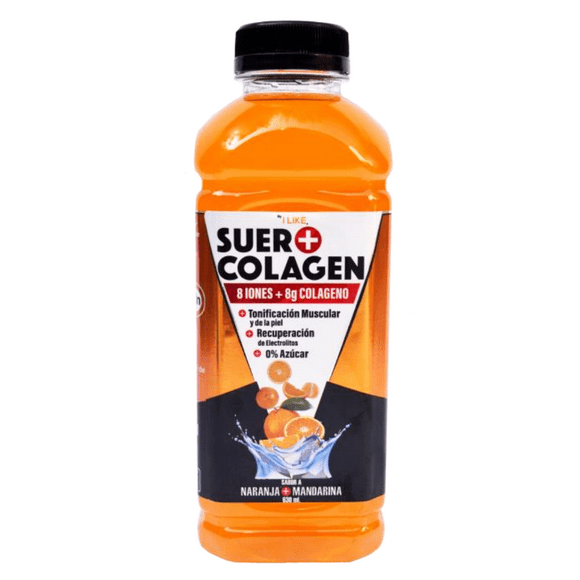 Bebida Hidratante Suero Naranja Mandarina 8 Iones + 8g Colágeno 630ml