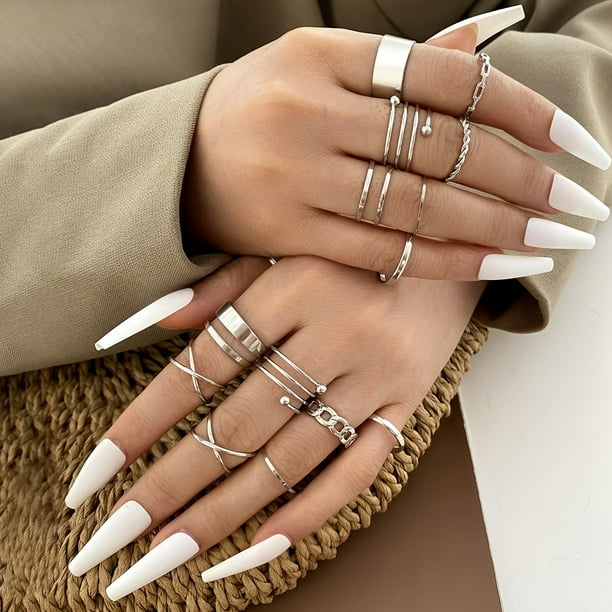 16pcs Geometric Surplice Ring Set - Stylish and Elegant Women's Jewelry for 2023