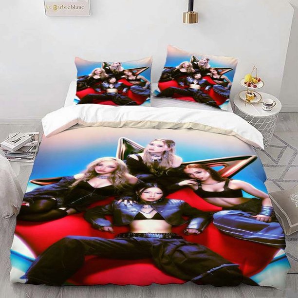 KISS OF LIFE Girl Group Theme Bedding Set | Includes 1 Duvet Cover and 2 Pillowcases Soft and Comfortable Suitable for All Seasons