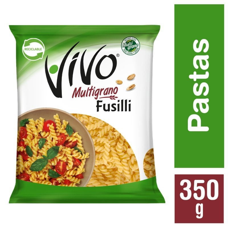 Fideo Pasta Multigrano Espiral Fusilli Bolsa 350 g Vivo