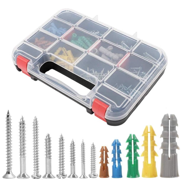 Kit de anclajes de pared de plástico para paneles de yeso HongWay, 370 piezas con tornillos