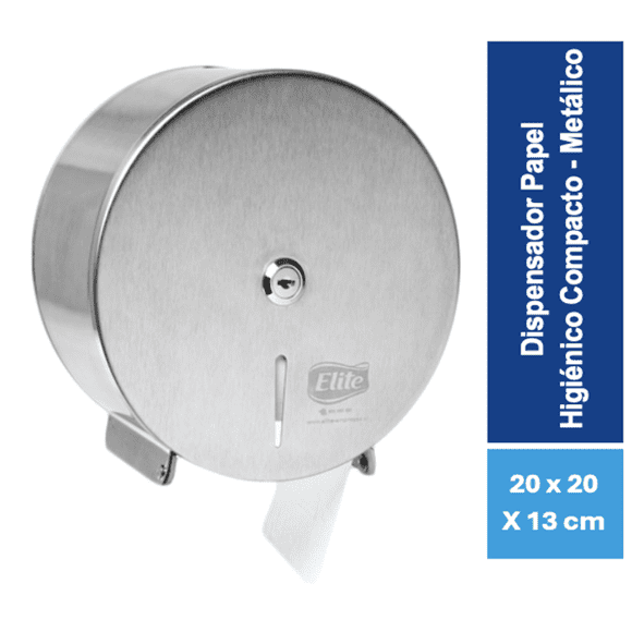 Porta Papel Higiénico Dispensador Con Llave Elite Acero Inox Acero Inoxidable