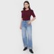 thumbnail image 4 of Polera Mujer Rib Vuelos Burdeo Corona, 4 of 5
