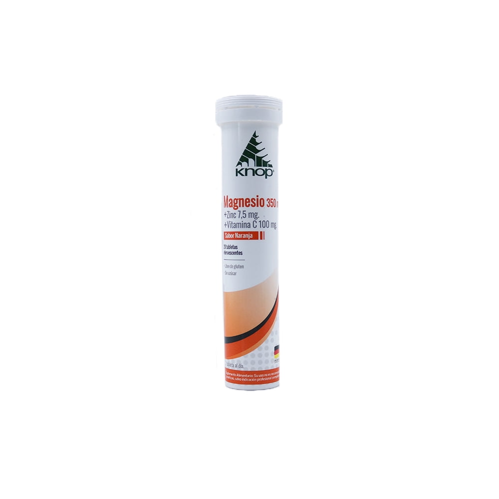 Knop Laboratorios - Magnesio Zinc + Vitamina C X 20 Tabletas Efervescentes