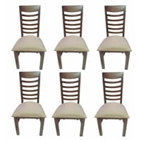 Koliat - Pack 6 Sillas Nemesis Nogal Tapiz Beige
