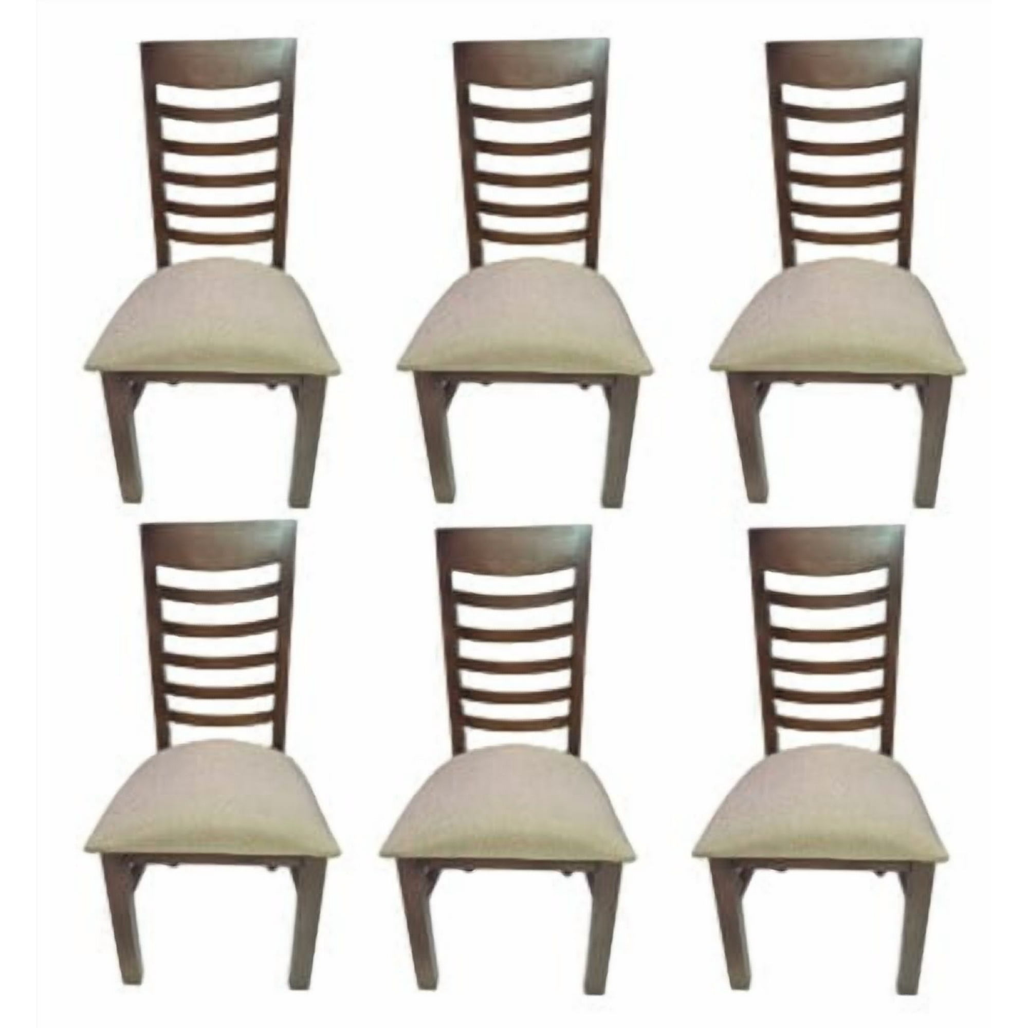 Koliat - Pack 6 Sillas Nemesis Nogal Tapiz Beige