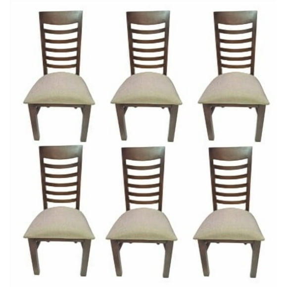 Pack 6 Sillas Nemesis Nogal Tapiz Beige