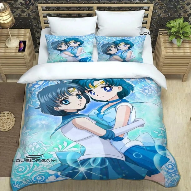 Cartoon S-Sailor Moon Bedding Sets exquisite bed supplies set duvet cover bed comforter set bedding set luxury birthday giftBed Sheets