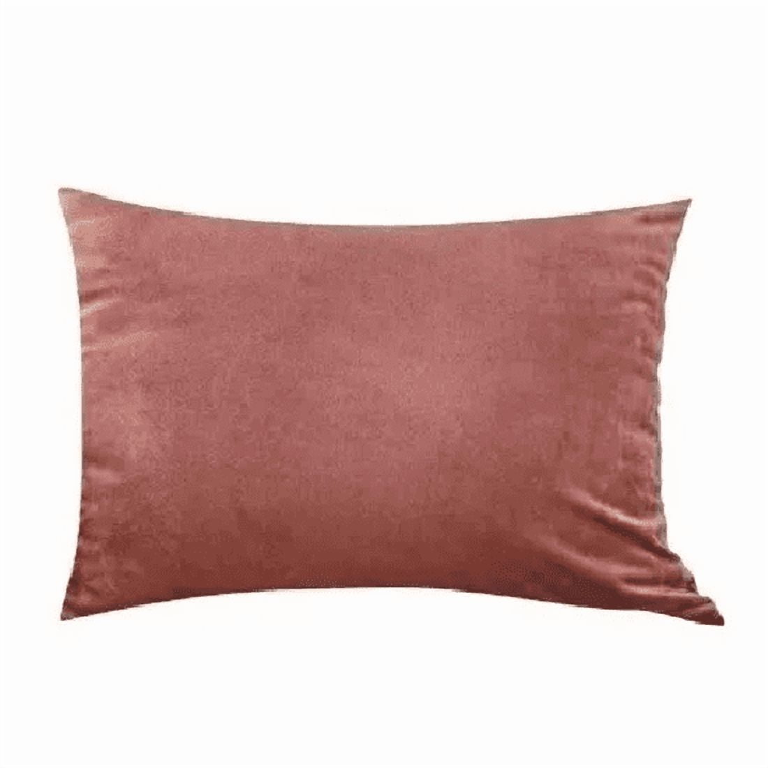 Genérico - Pack De 2 Fundas Terciopelo Liso 30x50 Cm Palo Rosa