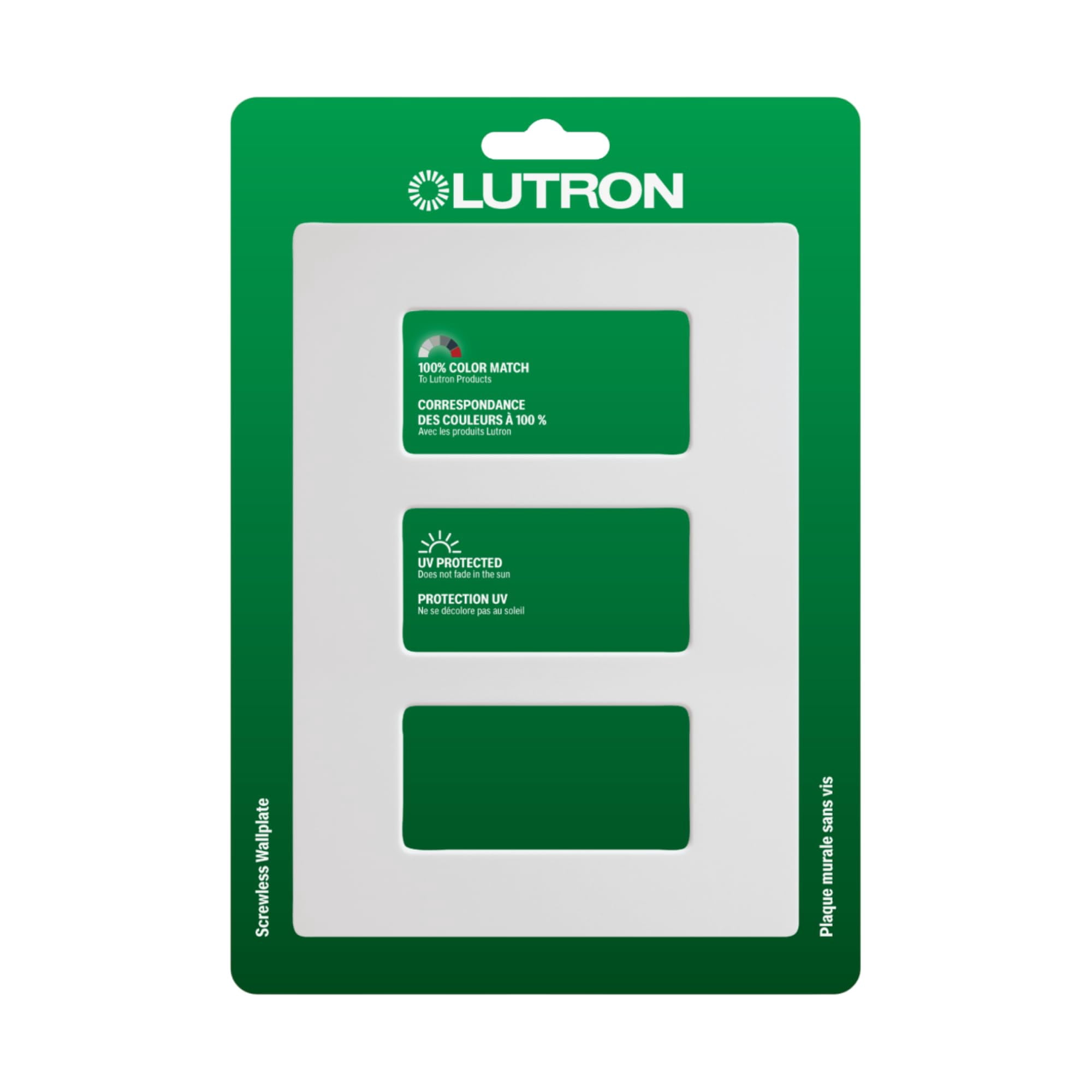 Placa Protectora Para Interruptor De Luz Lutron Claro, Blanca, 3 Elementos, Sin Tornillos