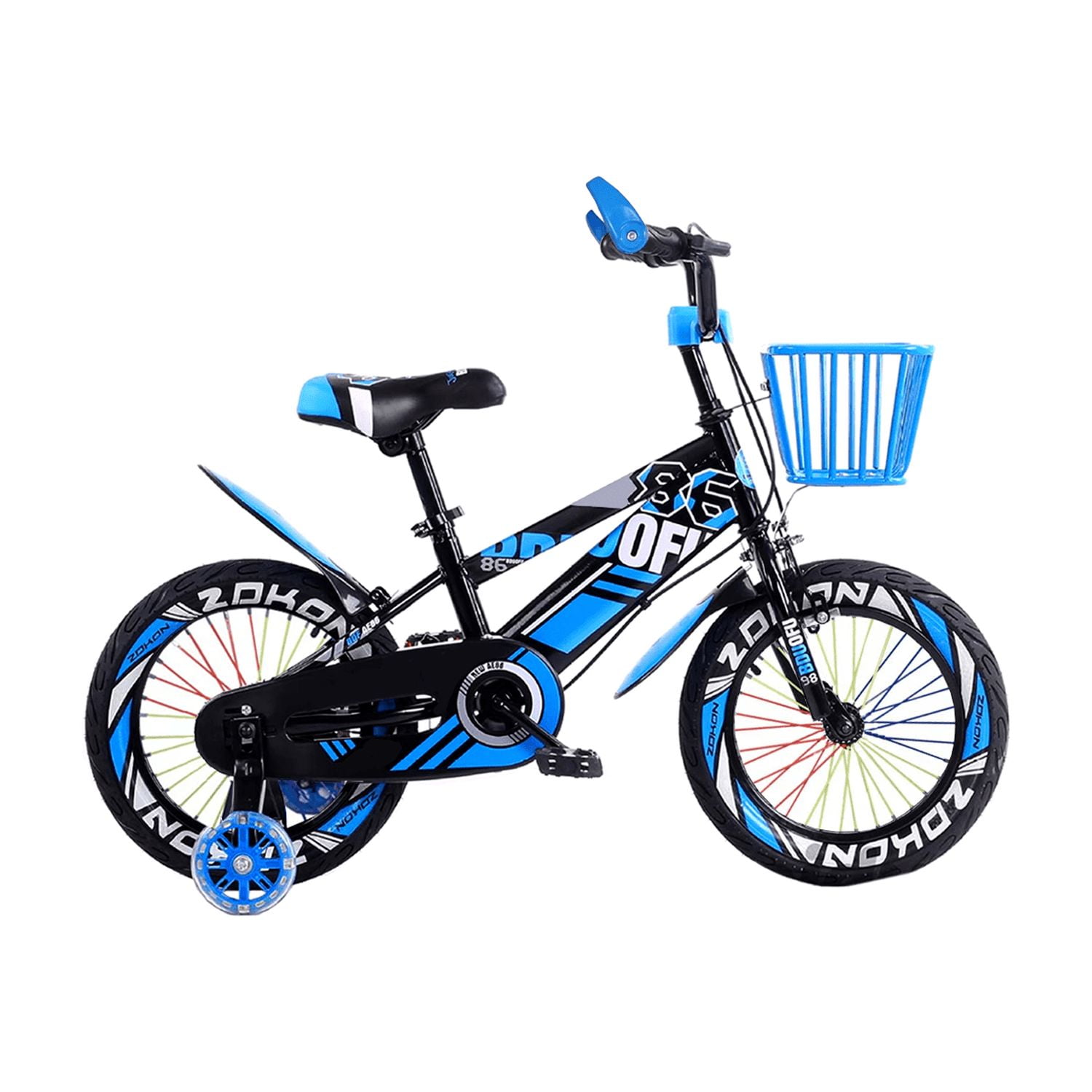 Mundo Online - Bicicleta De Montaña Con Luces Led Y Colores Aro 12 Celeste