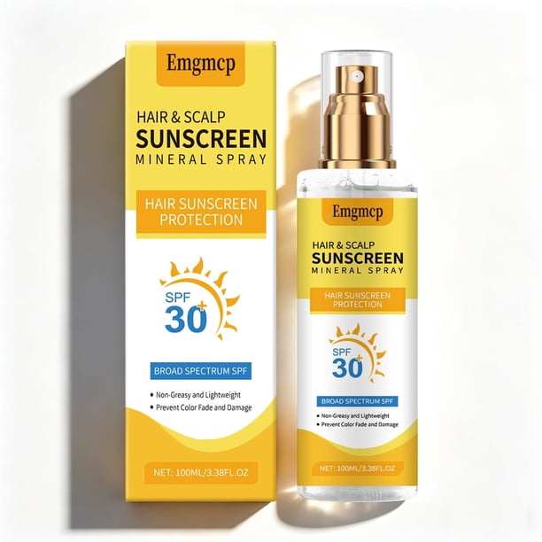 Protector solar Emgmcp SPF 30 100 ml de amplio espectro para cabello y cuero cabelludo