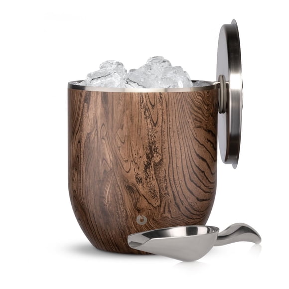 Cubeta de Hielo Snowfox Plus Acero Inoxidable 3L Nogal Oscuro