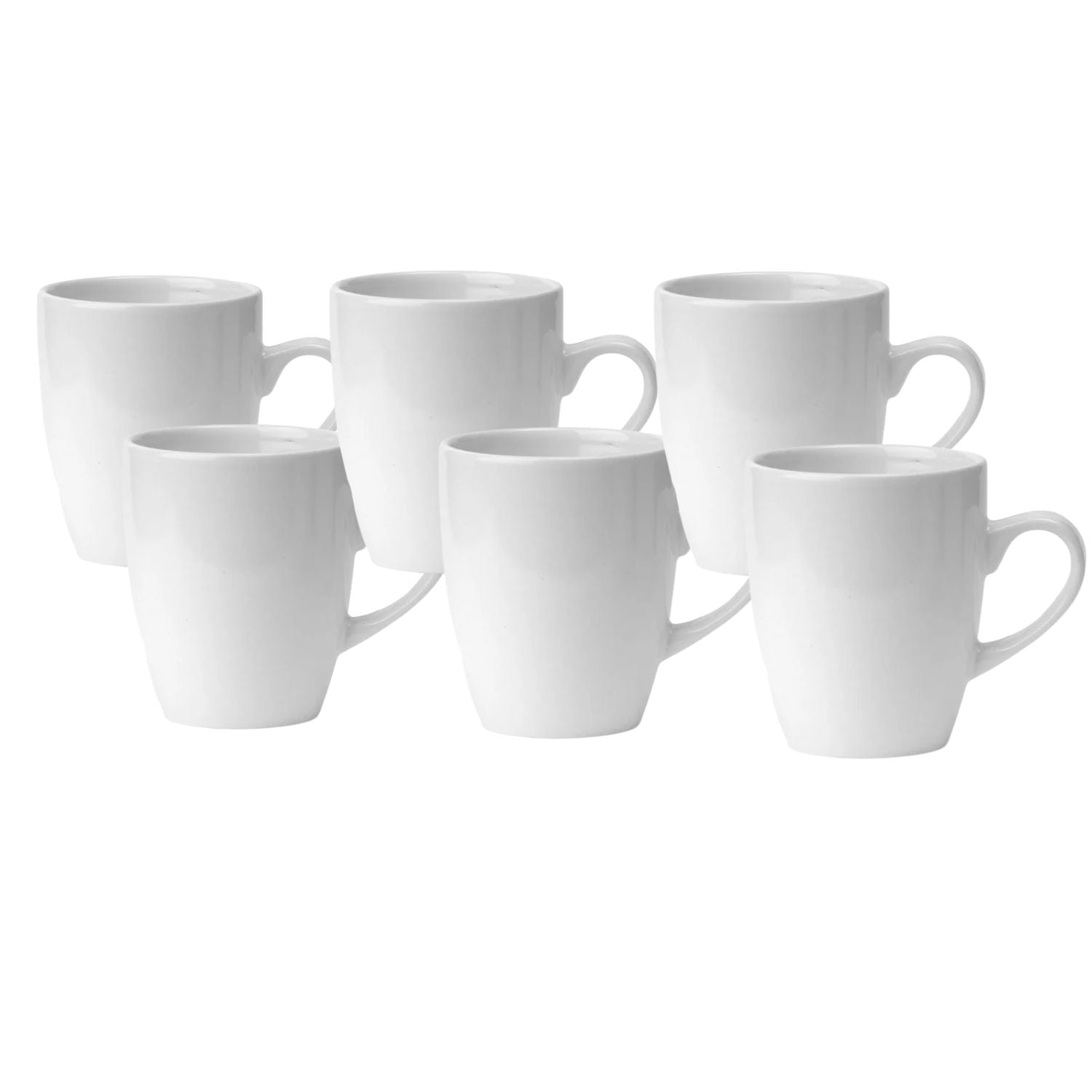 Set 6 Tazas Mug De Ceramica Blanco Bullet 325ml Hallen