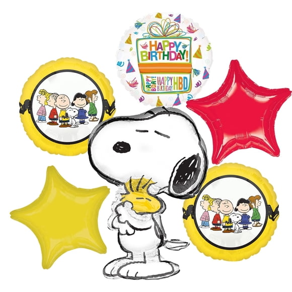 Ramo de globos Anagram Snoopy Peanuts cumpleaños 6 piezas