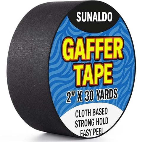 Cinta Adhesiva Sunaldo, Fuerte, Fácil De Rasgar, 2 Cm X 27 M, Negra