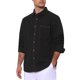 thumbnail image 5 of Camisa de mezclilla al aire libre de manga larga con bolsillo en el pecho para hombre L Negro, 5 of 6