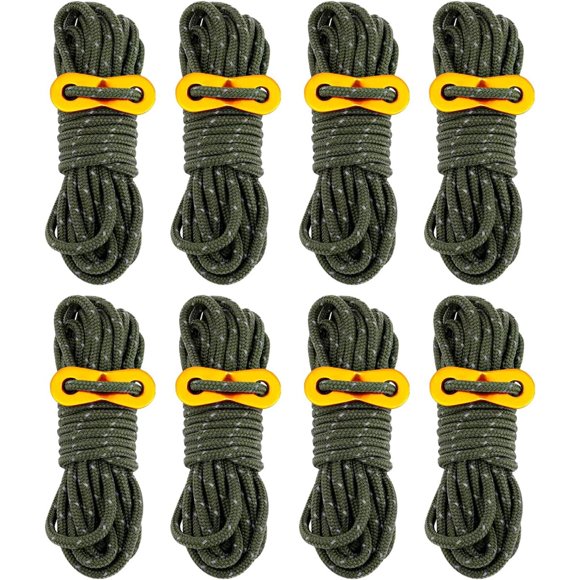 Cuerdas para carpa Smithok de 4 mm, 13 pies, 570 lb, 8 unidades
