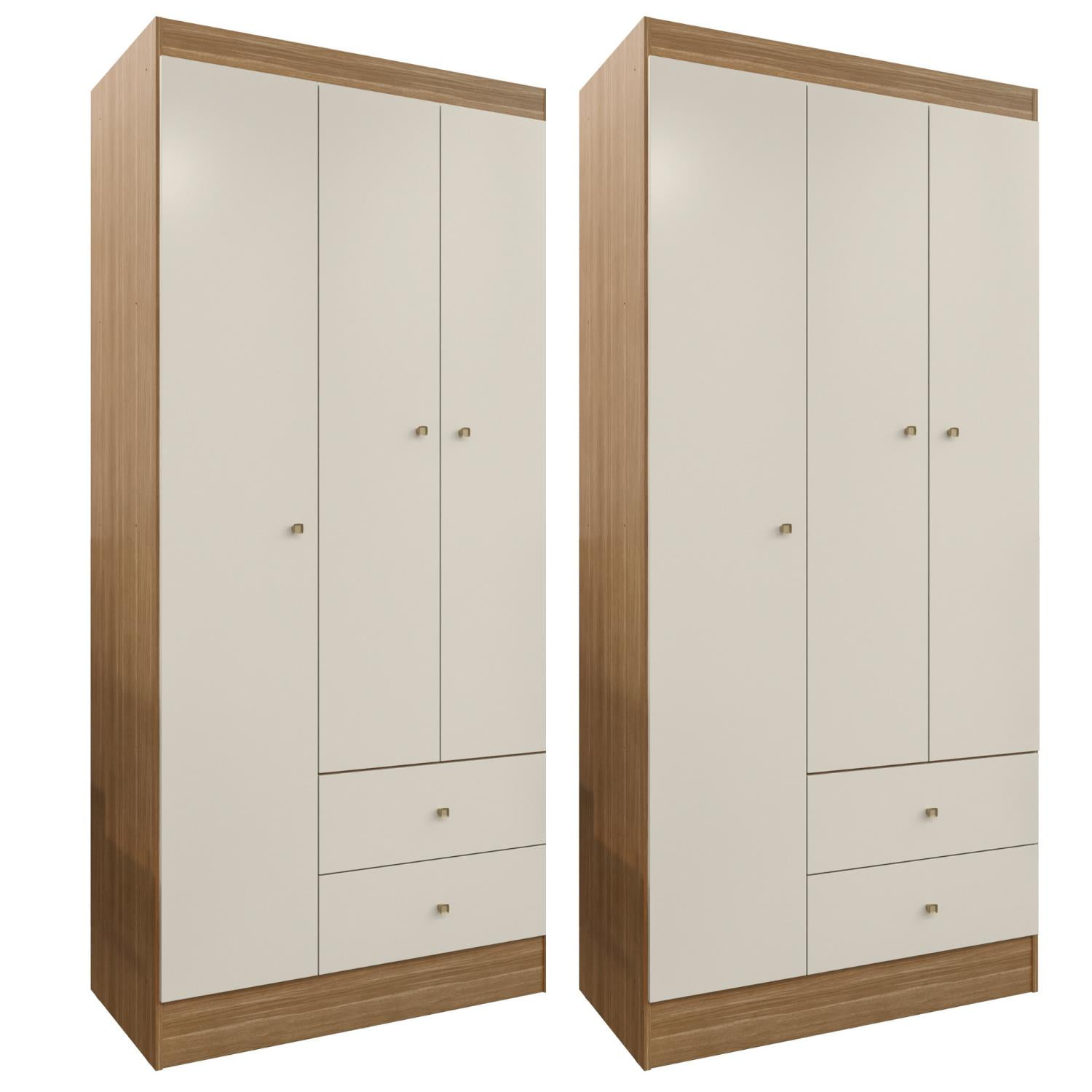 Movelaria - Combo 2 Closet Versa 3 Puertas Off White K32x2