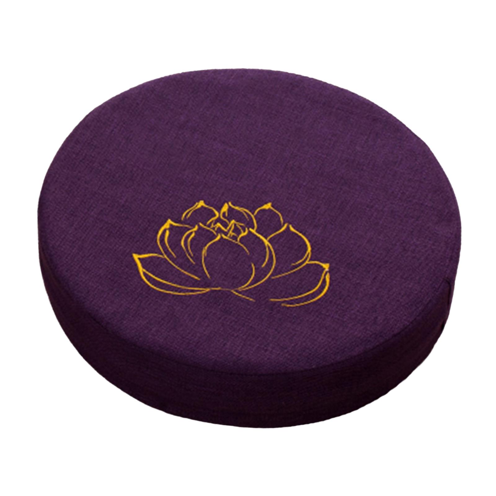 Magideal - Cojín De Meditación Redondo Con Cremallera Cojín De Asiento Cojín De Suelo Tradicional Lavable De 16 ""De Diámetro Para Dormitorio Oración Interior , Violeta Oscuro 6Cm