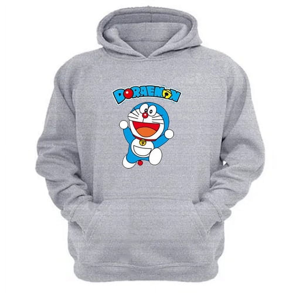 Genérico - Polerón Canguro Doraemon Gris Claro Talla M Unisex