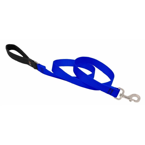 Correa para perro LupinePet de 2,5 cm de ancho, azul y 1,8 m de largo, acolchada