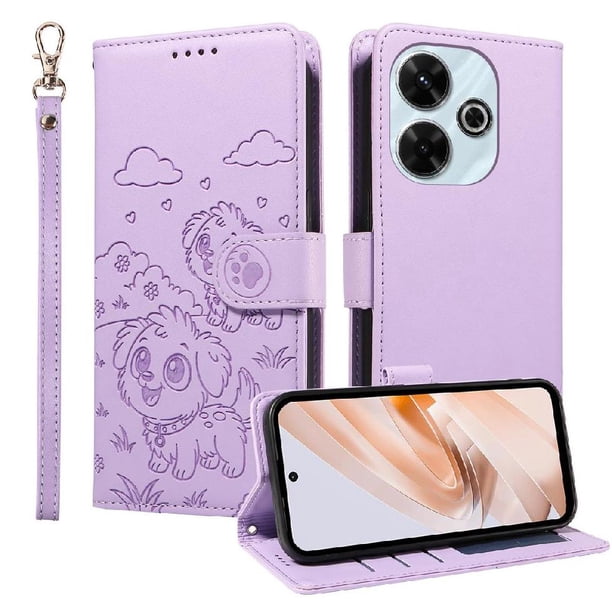 Funda Billetera FOXDOCK Compatible con Xiaomi POCO M6 4G, Diseño Perrito Tierno, Ranuras para Tarjetas y Soporte Plegable