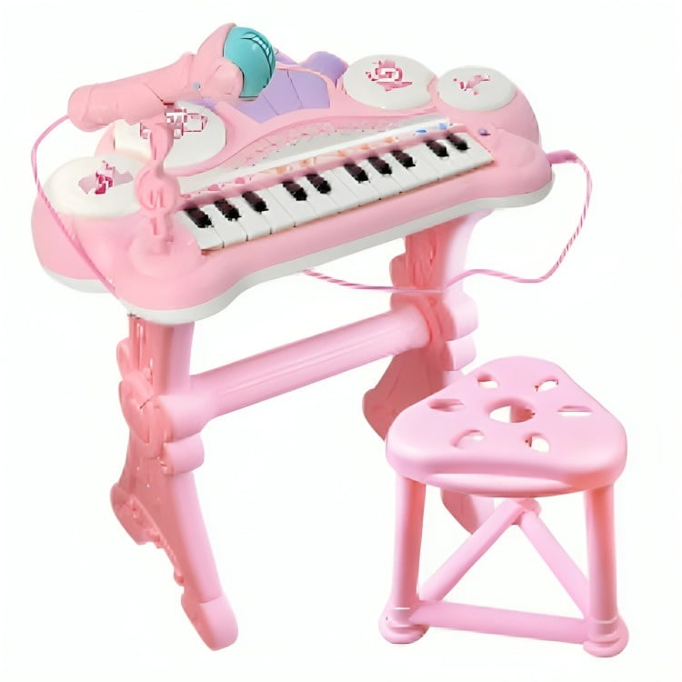 Genérico - Teclado Electrónico Piano Para Niños Musical Con Micrófono-rosa