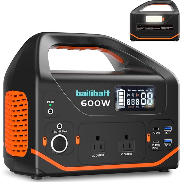 Estación De Energía Portátil 600w 293wh Con Batería De Litio